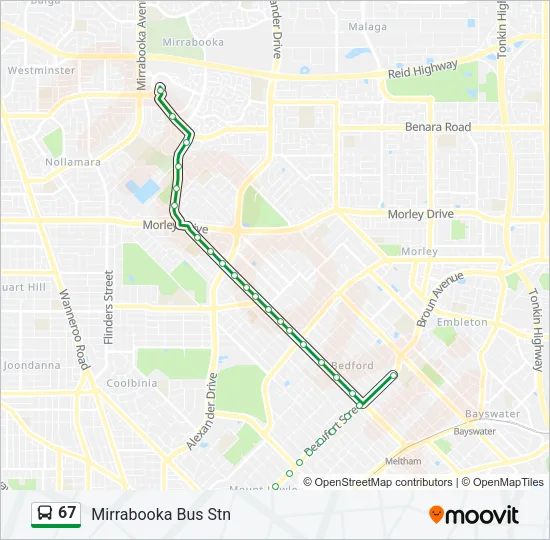 67 Bus Line Map