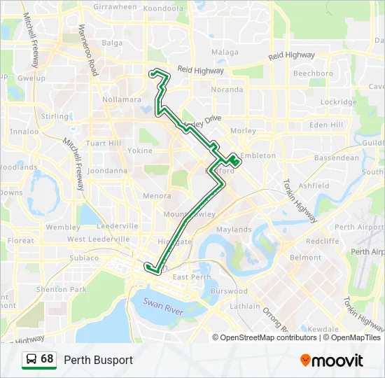 68 Bus Line Map