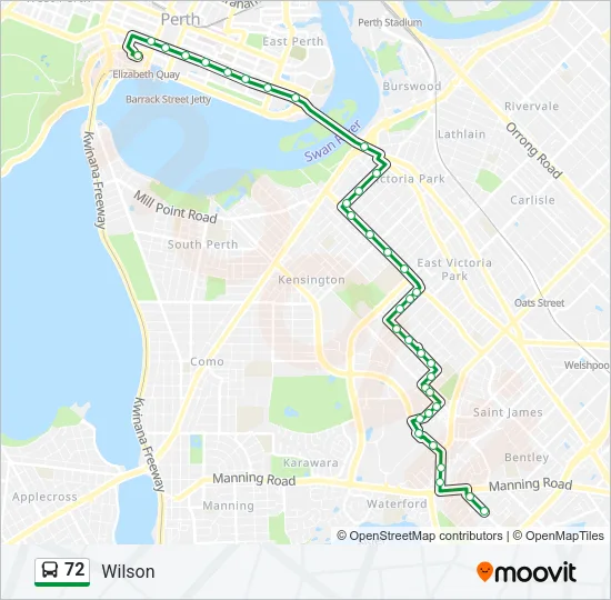 72 Bus Line Map