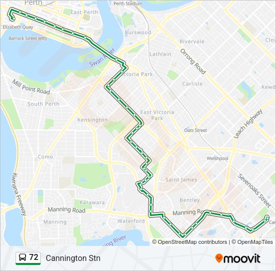 72 Bus Line Map