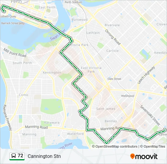 72 Bus Line Map