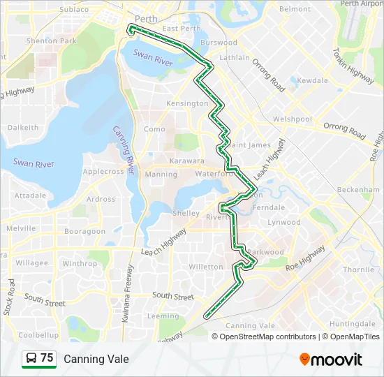 75 Bus Line Map