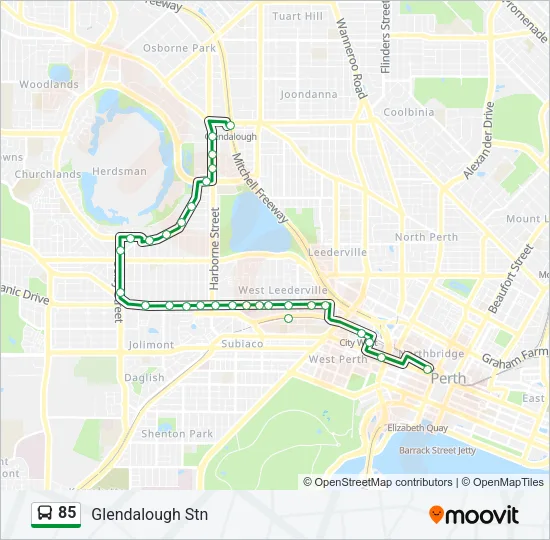 85 Bus Line Map