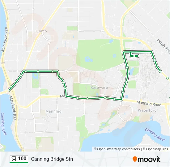 100 Bus Line Map