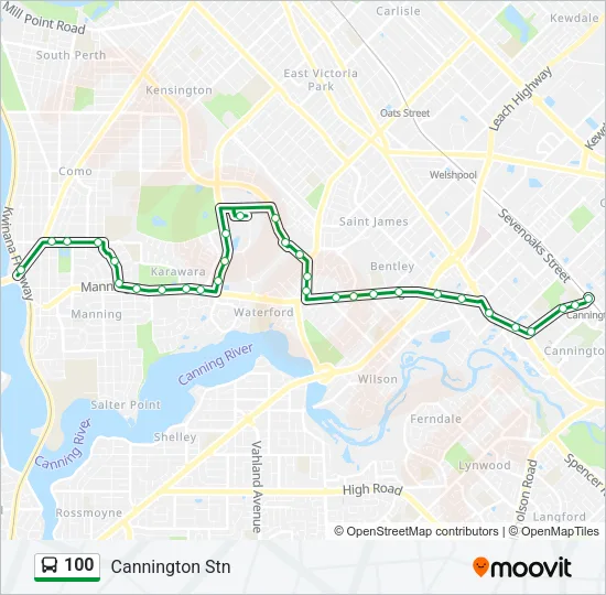 100 Bus Line Map