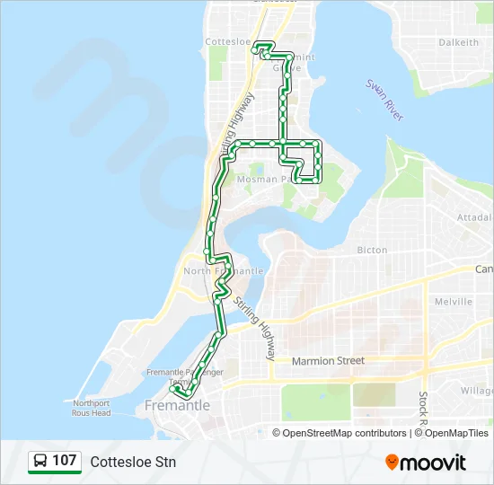 107 Bus Line Map