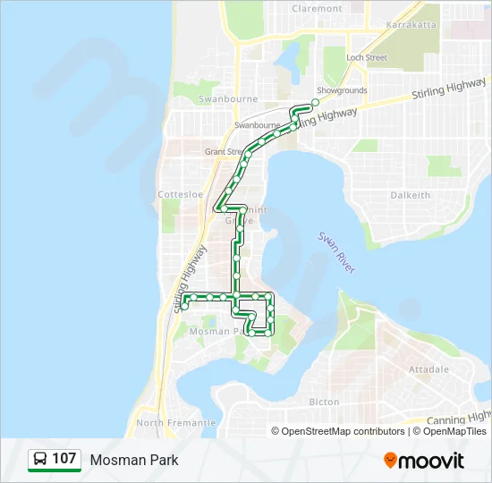 107 Bus Line Map
