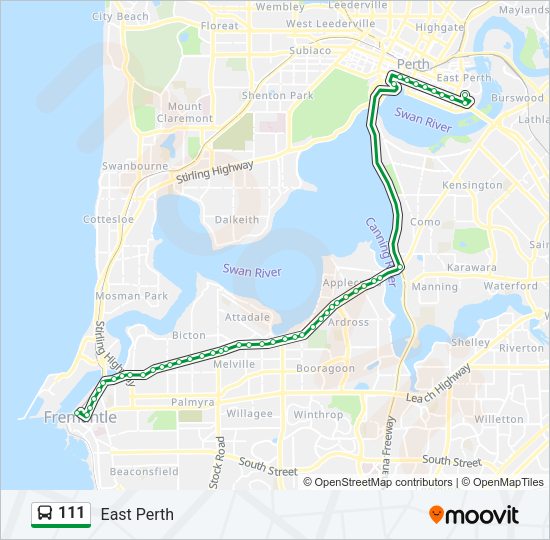 111 bus Line Map