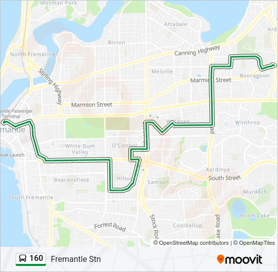 160 Bus Line Map