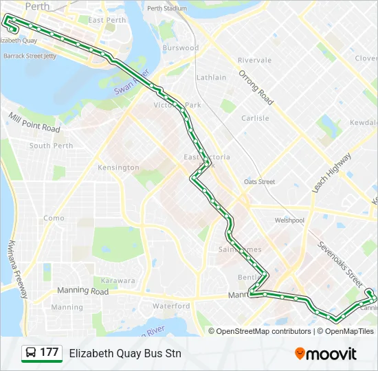 Mapa de 177 de autobús