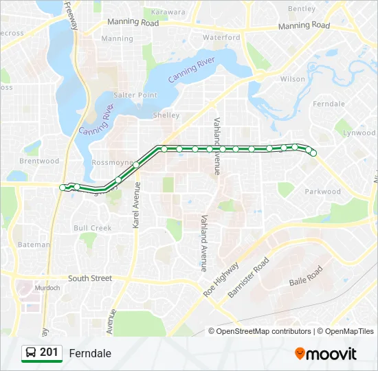 201 Bus Line Map