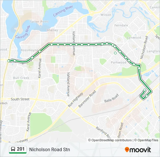 201 Bus Line Map