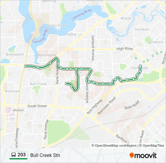 203 Bus Line Map