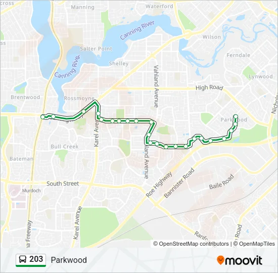 203 Bus Line Map
