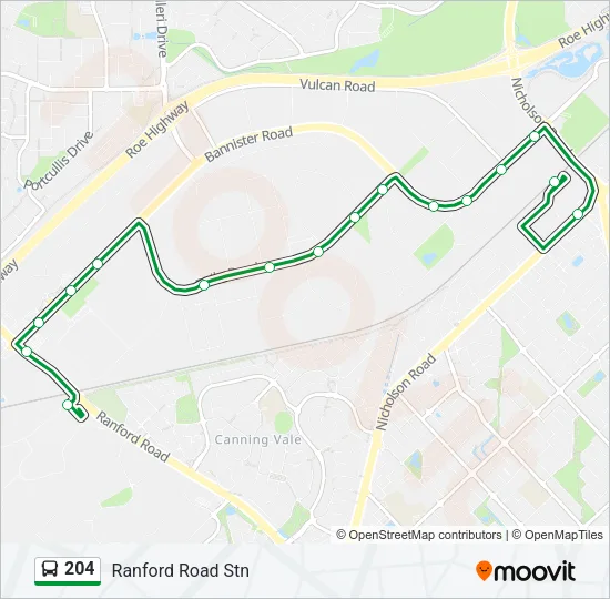 204 Bus Line Map