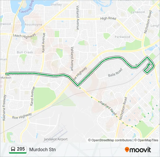 205 Bus Line Map