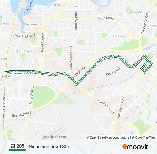 205 Bus Line Map