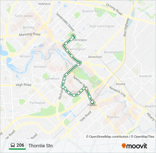 206 Bus Line Map
