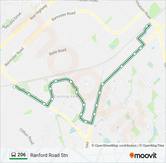 206 Bus Line Map