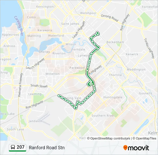 207 Bus Line Map
