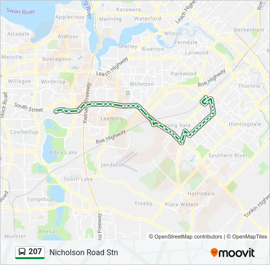 207 Bus Line Map