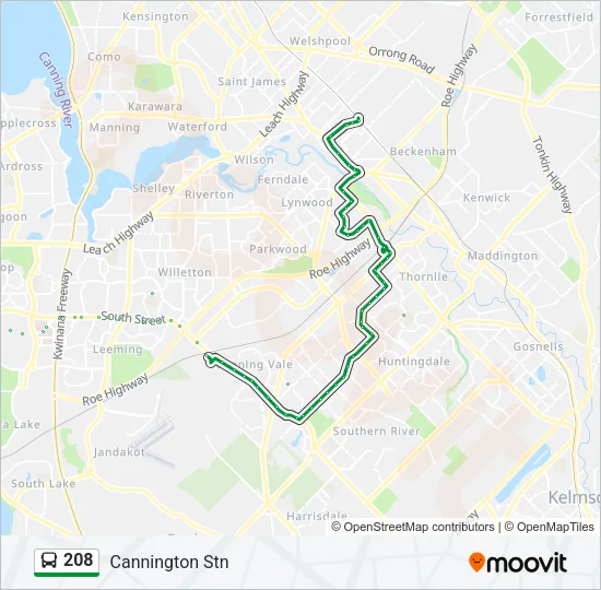 208 Bus Line Map