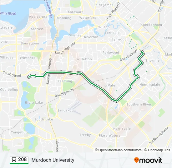 208 Bus Line Map