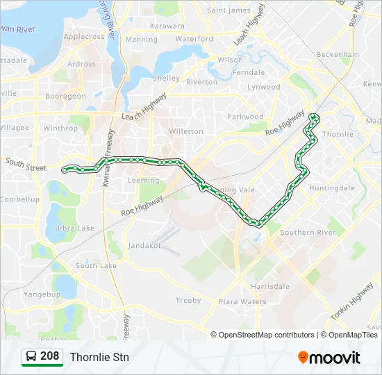 208 Bus Line Map