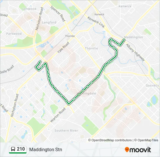 210 Bus Line Map