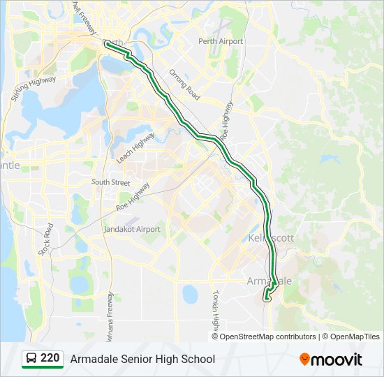 220 bus Line Map