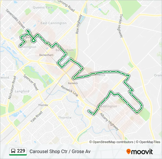 229 Bus Line Map