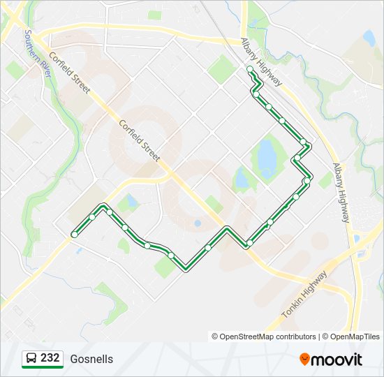 232 bus Line Map