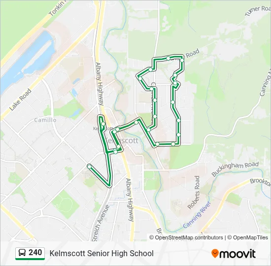 240 Route: Schedules, Stops & Maps - Kelmscott Senior High School (Updated)