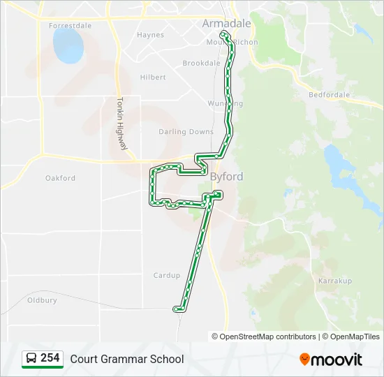 254 Bus Line Map
