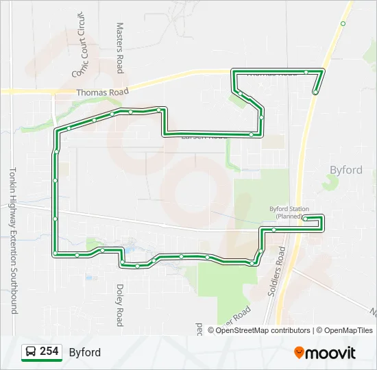 254 Bus Line Map
