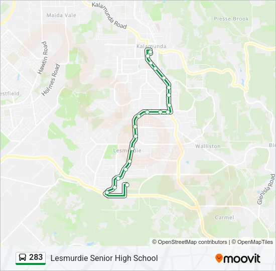 283 Bus Line Map