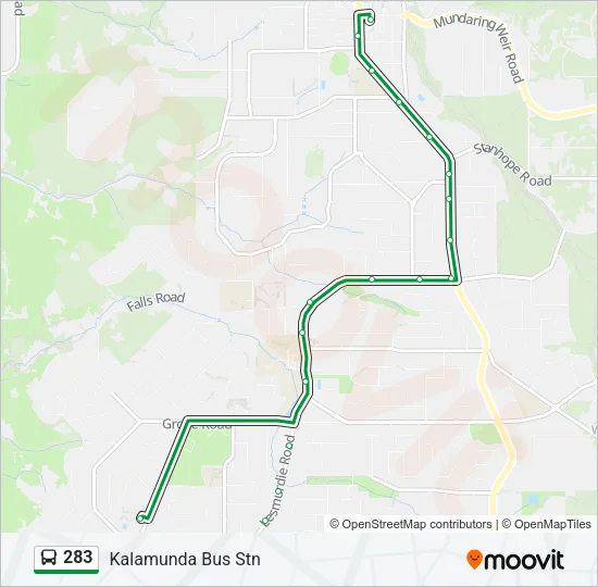 283 Bus Line Map