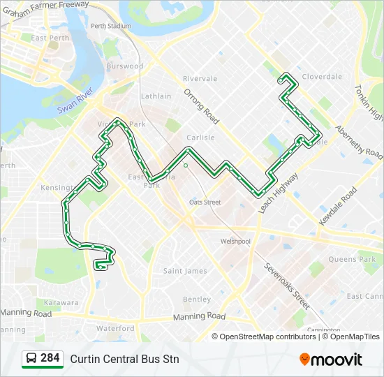 284 Bus Line Map