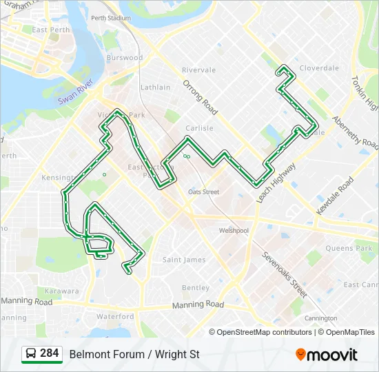 284 Bus Line Map