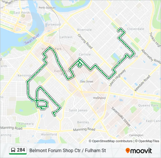 284 Bus Line Map