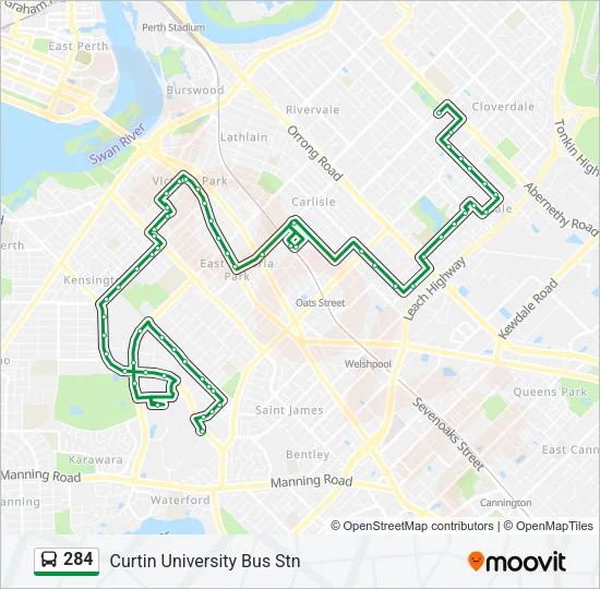 284 Bus Line Map