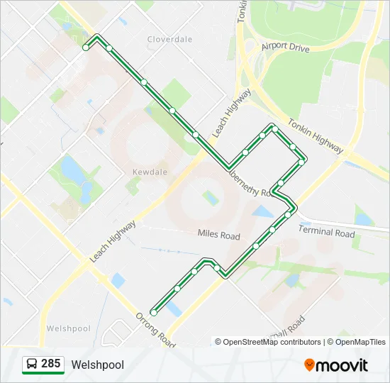 285 Bus Line Map