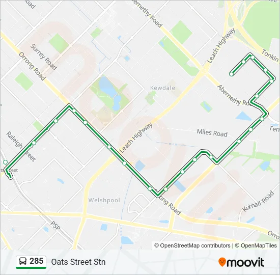 285 Bus Line Map