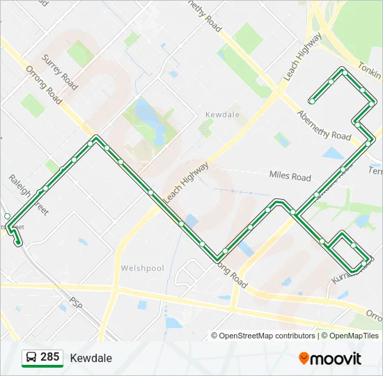 285 Bus Line Map