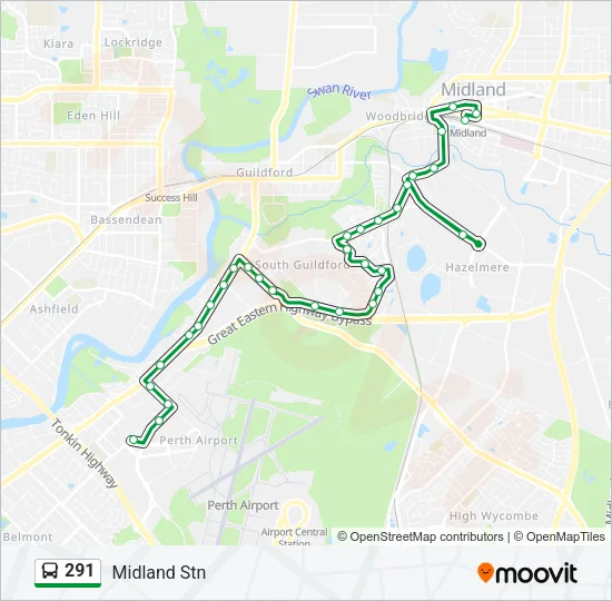 291 Bus Line Map