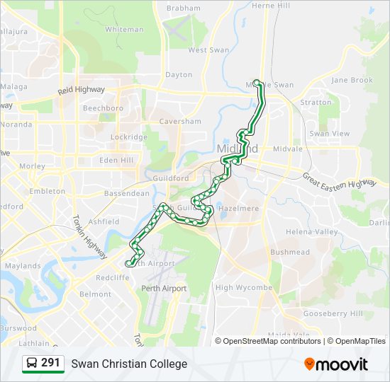 291 bus Line Map