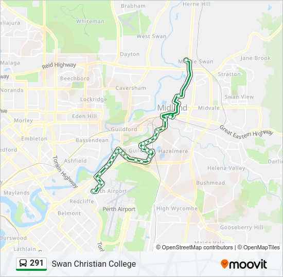 291 Bus Line Map