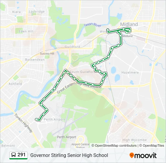 291 Bus Line Map