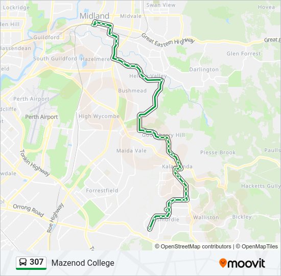 307 bus Line Map