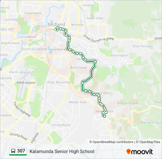 307 Bus Line Map